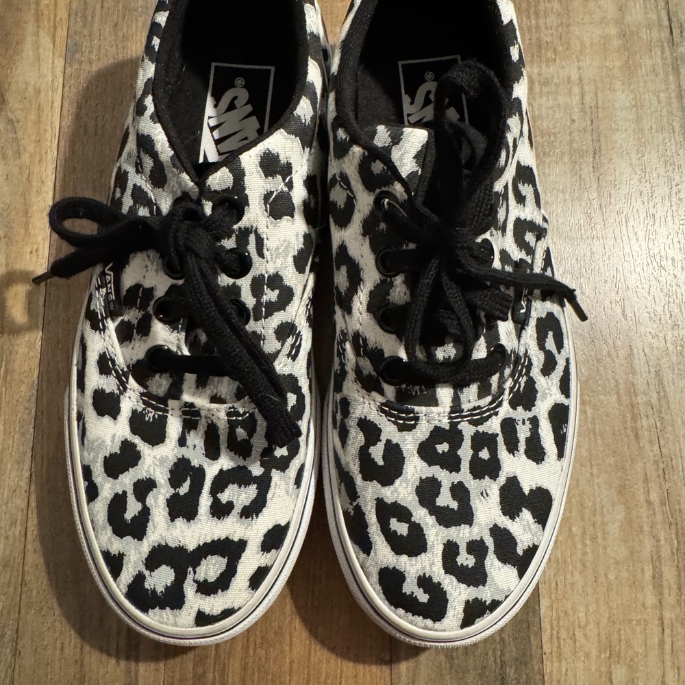 Vans Kids Leopard Print Sneakers - Black and White